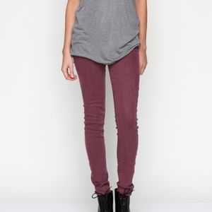 Mother Denim Looker Deep Maroon Skinny